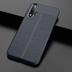 Custodia Silicone Morbida In Pelle Cover H01 per Huawei Nova 5 Blu
