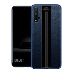 Custodia Silicone Morbida In Pelle Cover H01 per Huawei Nova 5T Blu