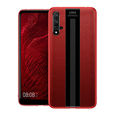 Custodia Silicone Morbida In Pelle Cover H01 per Huawei Nova 5T Rosso
