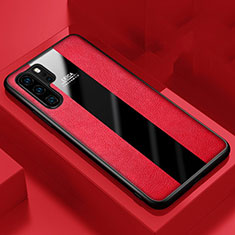 Custodia Silicone Morbida In Pelle Cover H01 per Huawei P30 Pro Rosso