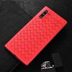 Custodia Silicone Morbida In Pelle Cover H01 per Samsung Galaxy Note 10 5G Rosso