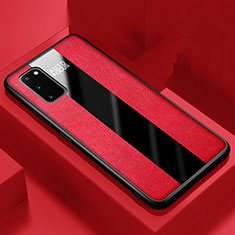 Custodia Silicone Morbida In Pelle Cover H01 per Samsung Galaxy S20 Rosso