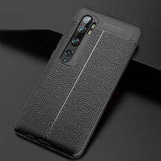 Custodia Silicone Morbida In Pelle Cover H01 per Xiaomi Mi Note 10 Pro Nero