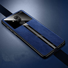 Custodia Silicone Morbida In Pelle Cover H02 per Huawei Mate 20 Lite Blu