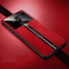 Custodia Silicone Morbida In Pelle Cover H02 per Huawei Mate 20 Lite Rosso