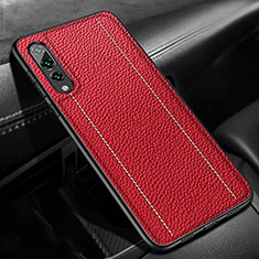 Custodia Silicone Morbida In Pelle Cover H02 per Huawei P20 Pro Rosso