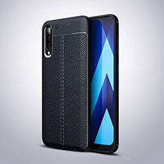 Custodia Silicone Morbida In Pelle Cover H02 per Samsung Galaxy A90 5G Blu