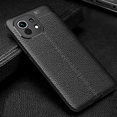 Custodia Silicone Morbida In Pelle Cover H02 per Xiaomi Mi 11 Lite 4G Nero