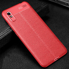 Custodia Silicone Morbida In Pelle Cover H02 per Xiaomi Redmi 9i Rosso