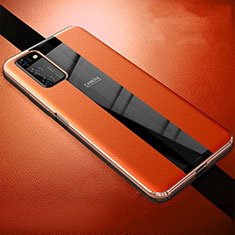 Custodia Silicone Morbida In Pelle Cover H03 per Huawei Honor V30 5G Arancione