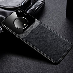 Custodia Silicone Morbida In Pelle Cover H03 per OnePlus 7T Nero