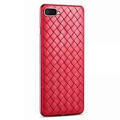 Custodia Silicone Morbida In Pelle Cover H03 per Oppo K1 Rosso