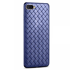 Custodia Silicone Morbida In Pelle Cover H03 per Oppo R17 Neo Blu