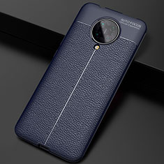 Custodia Silicone Morbida In Pelle Cover H03 per Xiaomi Redmi K30 Pro Zoom Blu