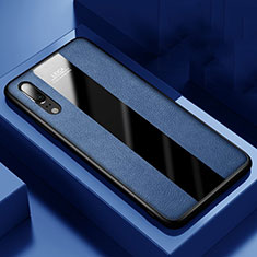 Custodia Silicone Morbida In Pelle Cover H04 per Huawei P20 Blu