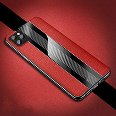 Custodia Silicone Morbida In Pelle Cover H05 per Apple iPhone 11 Pro Max Rosso