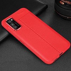 Custodia Silicone Morbida In Pelle Cover H05 per Huawei Honor V30 Pro 5G Rosso