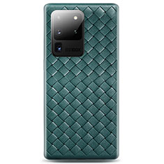 Custodia Silicone Morbida In Pelle Cover H05 per Samsung Galaxy S20 Ultra 5G Verde