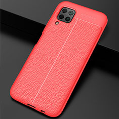 Custodia Silicone Morbida In Pelle Cover H06 per Huawei P40 Lite Rosso