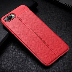 Custodia Silicone Morbida In Pelle Cover H07 per Oppo K1 Rosso