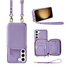 Custodia Silicone Morbida In Pelle Cover JM1 per Samsung Galaxy S22 5G Viola