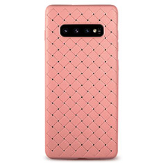 Custodia Silicone Morbida In Pelle Cover L02 per Samsung Galaxy S10 5G Oro Rosa