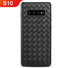 Custodia Silicone Morbida In Pelle Cover L02 per Samsung Galaxy S10 Nero