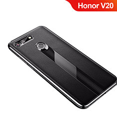 Custodia Silicone Morbida In Pelle Cover M01 per Huawei Honor View 20 Nero