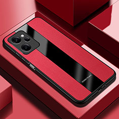 Custodia Silicone Morbida In Pelle Cover PB1 per Xiaomi Redmi Note 12 Pro Speed 5G Rosso