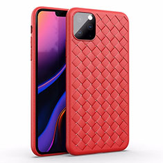 Custodia Silicone Morbida In Pelle Cover per Apple iPhone 11 Pro Max Rosso