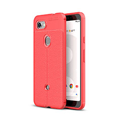 Custodia Silicone Morbida In Pelle Cover per Google Pixel 3a Rosso