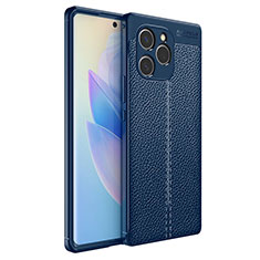 Custodia Silicone Morbida In Pelle Cover per Huawei Honor 60 SE 5G Blu