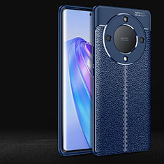 Custodia Silicone Morbida In Pelle Cover per Huawei Honor X9a 5G Blu