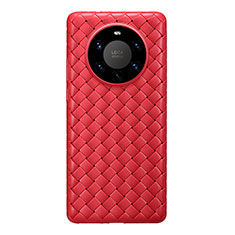 Custodia Silicone Morbida In Pelle Cover per Huawei Mate 40 Pro+ Plus Rosso