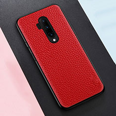 Custodia Silicone Morbida In Pelle Cover per OnePlus 7T Pro Rosso