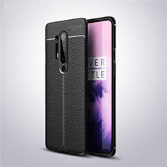 Custodia Silicone Morbida In Pelle Cover per OnePlus 8 Pro Nero