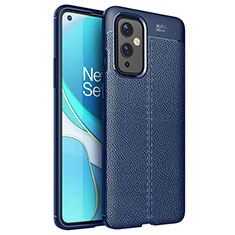 Custodia Silicone Morbida In Pelle Cover per OnePlus 9 5G Blu