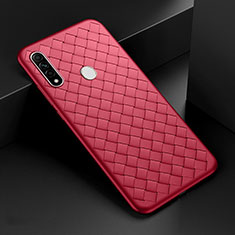 Custodia Silicone Morbida In Pelle Cover per Oppo A8 Rosso