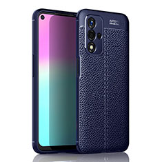 Custodia Silicone Morbida In Pelle Cover per Oppo A93s 5G Blu