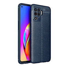 Custodia Silicone Morbida In Pelle Cover per Oppo F19 Pro Blu