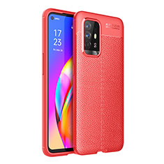 Custodia Silicone Morbida In Pelle Cover per Oppo F19 Pro+ Plus 5G Rosso