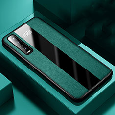 Custodia Silicone Morbida In Pelle Cover per Oppo Find X2 Pro Verde