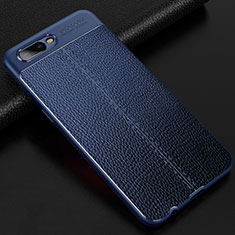 Custodia Silicone Morbida In Pelle Cover per Oppo R15X Blu