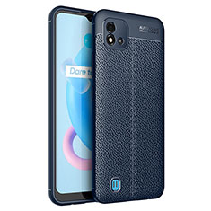 Custodia Silicone Morbida In Pelle Cover per Realme C20 Blu