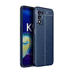 Custodia Silicone Morbida In Pelle Cover per Realme Q3t 5G Blu