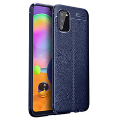Custodia Silicone Morbida In Pelle Cover per Samsung Galaxy A03s Blu