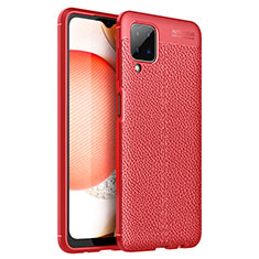 Custodia Silicone Morbida In Pelle Cover per Samsung Galaxy A12 5G Rosso