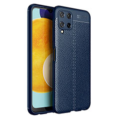 Custodia Silicone Morbida In Pelle Cover per Samsung Galaxy A22 4G Blu