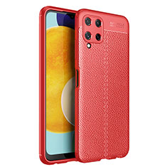 Custodia Silicone Morbida In Pelle Cover per Samsung Galaxy A22 4G Rosso