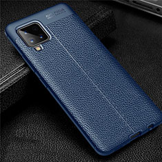 Custodia Silicone Morbida In Pelle Cover per Samsung Galaxy A42 5G Blu